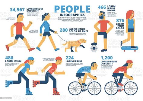 people infographics stock illustration download image now cycling