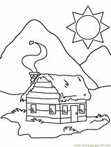 Cabin Coloring Printable Pages Others Color Peoples sketch template