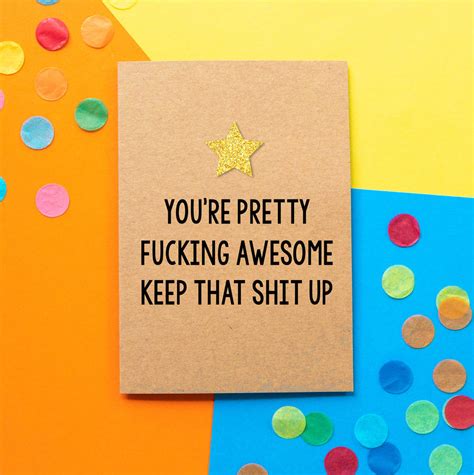 Fucking Awesome Funny Thank You Card By Bettie Confetti