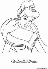 Coloring Bride Princess Cinderella Beautiful Pages Printable sketch template