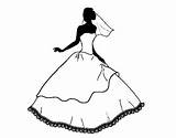 Wedding Dress Coloring Colorear Coloringcrew sketch template