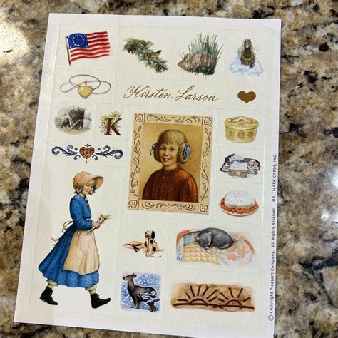 vintage american girl doll stickers hallmark sticker lot   sheets ebay
