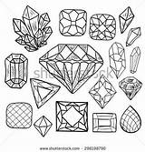 Coloring Pages Crystal Drawing Shape Diamonds Gems Diamond Printable Vector Choose Board Silhouette Bullet Journal sketch template