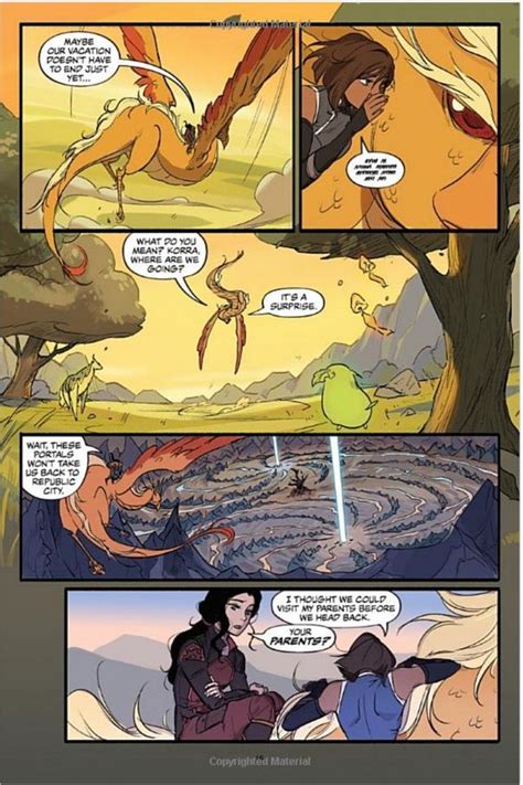 nickalive preview pages from first legend of korra comic show korra and asami s first kiss as