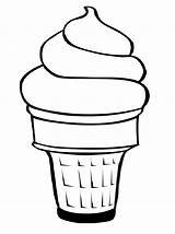Ice Cream Cone Cliparts Clip Coloring Pages Drawing Line Cup sketch template