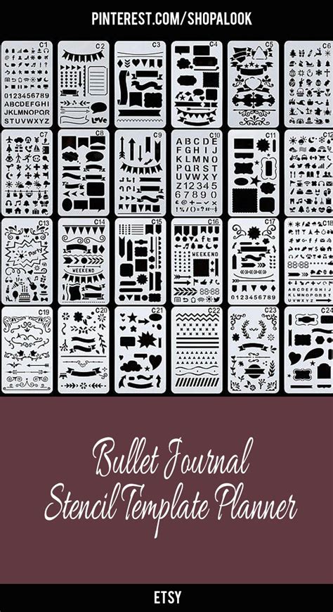 bullet journal stencil template planner bulletjournal afflink stencils