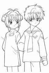 Sakura Coloring Pages Captor Card Boyfriend Fun Kids Her Library Clipart sketch template