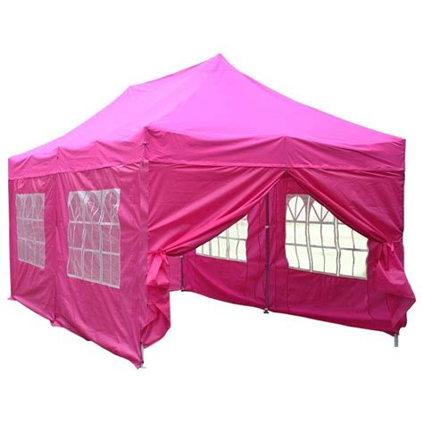 large pink tent  windows   side