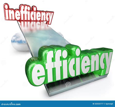 efficiency  inefficiency   balance productive effective stock illustration