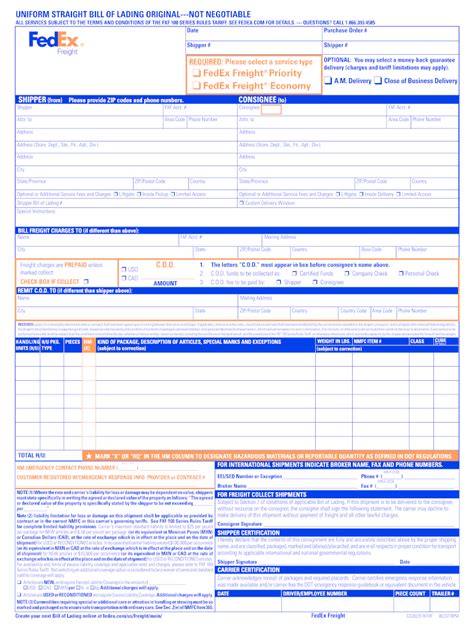 fedex bol   form fill   sign printable  template