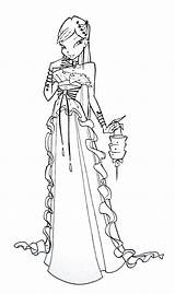 Musa Winx Coloring Princesa Gown Colorea Bloom Shines sketch template