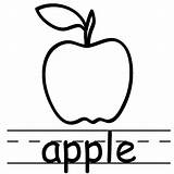 Apple Coloring Letter sketch template