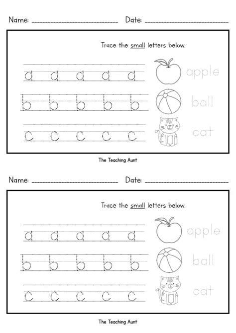 alphabet worksheets  teaching aunt