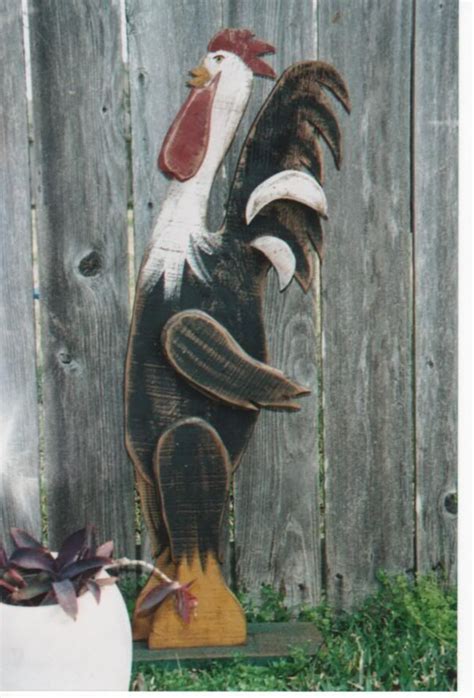 wood craft easter garden rooster pattern wsp