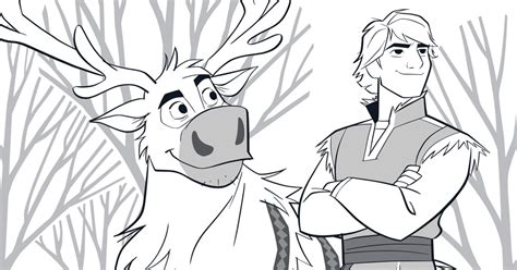 frozen kristoff  sven coloring page mama likes