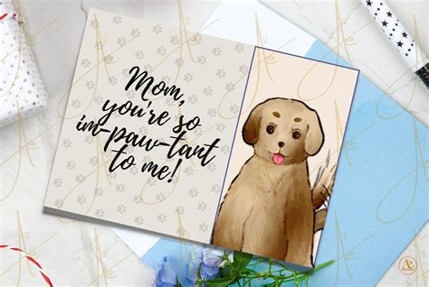 printable greeting card dog themed mothers day etsy