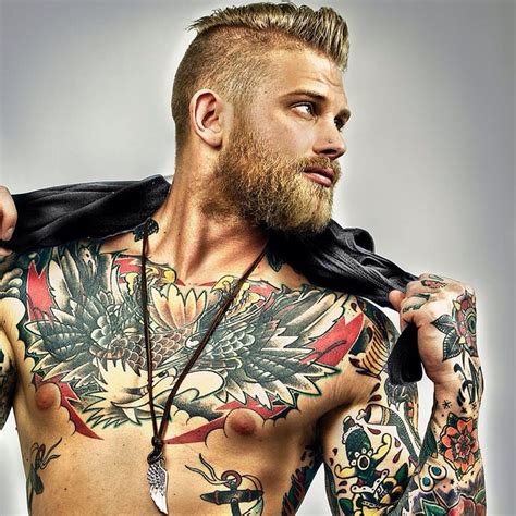 40 Chest Tattoo Design Ideas For Men Sexy Warm Blonde
