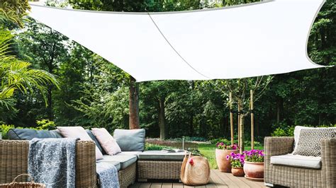 shade sail ideas  easy ways  shelter  outdoor space gardeningetc