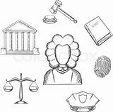 Drawing Law Sketch Justice Lawyer Judge Court Scales Gavel Vector Hammer Coloring Drawings Icons Courtroom Book Courthouse Mallet Profession Clip sketch template