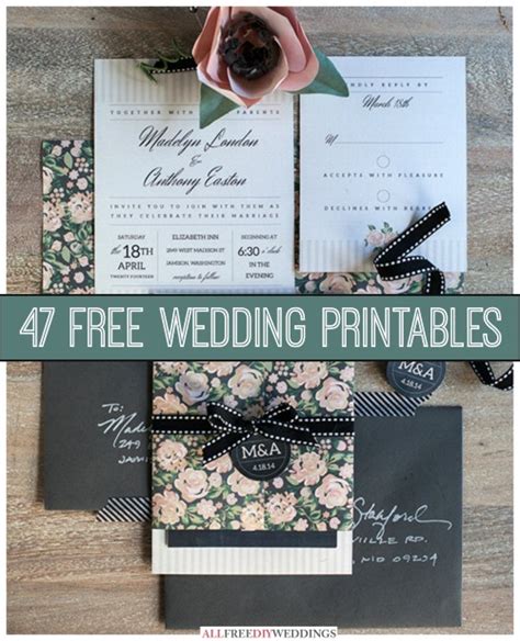 wedding printables cheap eats  thrifty crafts
