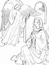 Coloring Annunciation Mary Pages Gabriel Immaculate Conception Angel Visitation Clipart Feast Hail Catholic Clip Kids Blessed Mother Bible Sheets Jesus sketch template