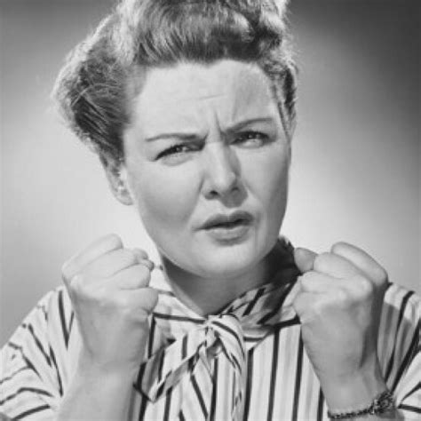 Portrait Of A Mature Woman Clenching Her Fists In Anger Poster Print