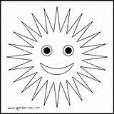 Matahari Mewarnai Sederhana Langit Bentuk Warna Semoga Senang sketch template