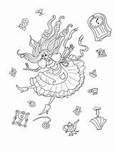 Coloring Disney Alice Pages Wonderland sketch template