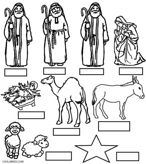 printable nativity scene coloring pages  kids