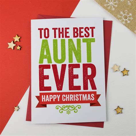 best aunty aunt auntie christmas card by a is for alphabet