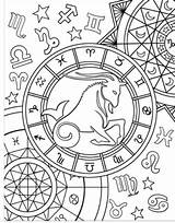 Zodiac Capricorn Capricornio Colorear Zodiaco Sternzeichen Steinbock Signos Signo Signe Taurus Astrology Astrologique Supercoloring Sagitario Astral Ausmalen Capricorne Gemini Tatuajes sketch template
