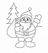 Claus Santa Template Outline Coloring Drawing Simple Sketch sketch template