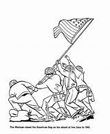 Coloring Pages Marine Corps Marines Memorial Flag Iwo Jima Printable American Color Raised Island Getcolorings sketch template