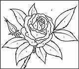 Coloring Rose Number Color Pages Flowers Valentines Printable Flower Printables Kids Numbers Paint Adult Code Coloritbynumbers Book Adults Easy Valentine sketch template
