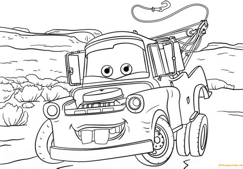 tow mater  cars   disney cars coloring page  coloring