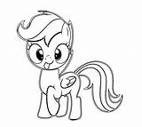 Coloring Pony Pages Little Scootaloo Coloring4free Kids Getdrawings Getcolorings Color sketch template