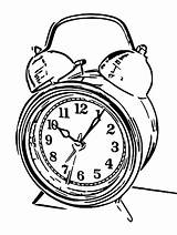 Alarm Coloring Clock Clocks Cartoonized sketch template