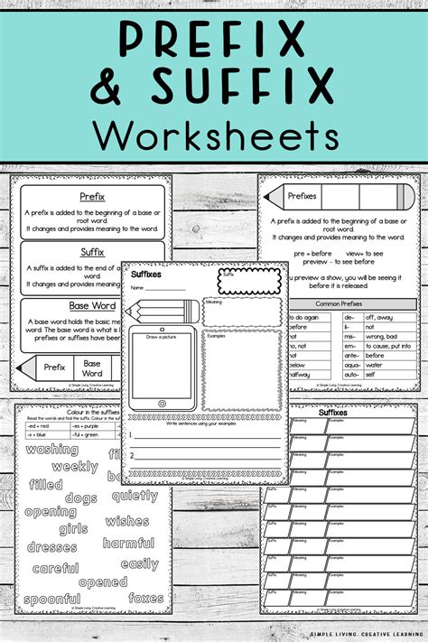 prefix  suffix worksheets  homeschool deals