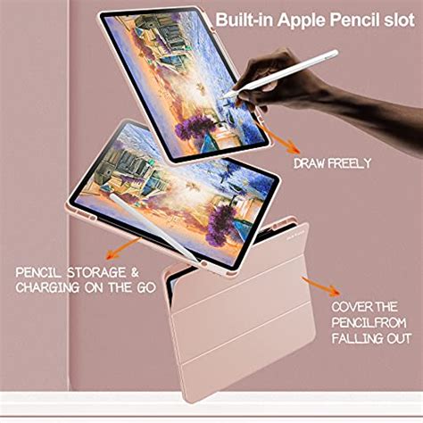 Infiland Compatible With Ipad Pro 12 9 2021 Case With Pencil Holder