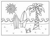 Coloring Summer Pages Printable Holiday Beach Color Kids Scene Sheets Crafts sketch template