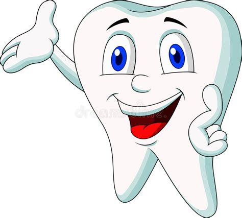 cute tooth cartoon presenting royalty  stock images image