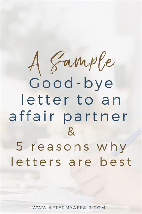 sample good bye letter  affair partner   affair