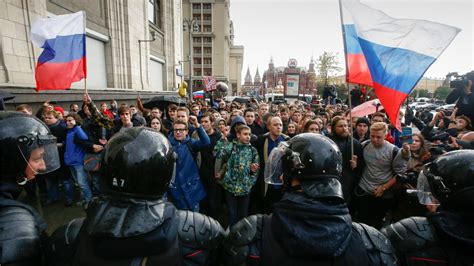 dozens detained in anti putin protests across russia