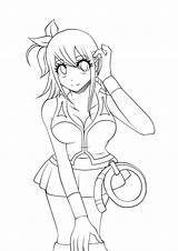 Lucy Fairy Tail Lineart Anime Deviantart Girl sketch template