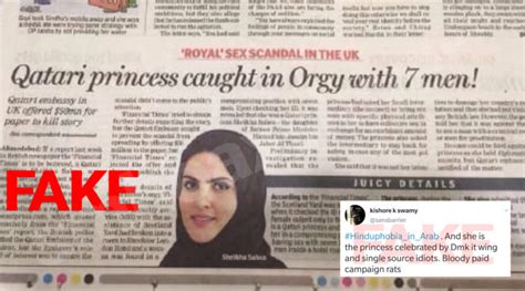 A Four Year Old Fake News About Sex Scandal Of An Arab Princess