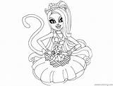 Monster High Pages Noir Catty Coloring Printable Kids Adults Getcolorings sketch template