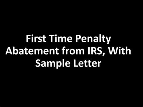 time penalty abatement  irs  sample letter  trp
