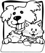 Coloring Dog Cat Pages Dogs Cats Printable Drawing Color Cute Animals Catdog Colouring Print Tag Getcolorings Colorin Related Kat Coloringhome sketch template