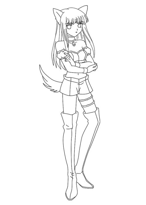lovely wolf girl coloring page  printable coloring pages  kids