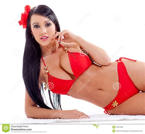 woman in red bikini stock image image of sensuality